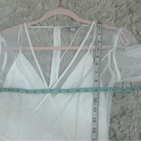 Atoir White Sheer Asymmetrical Dress with Ruffles NWOT - Picture 12 of 13